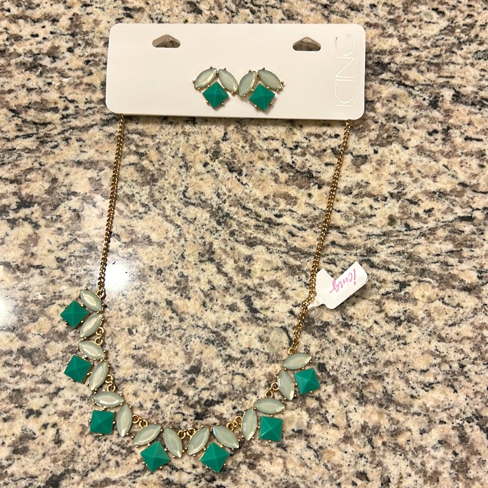 Statement earrings and necklace